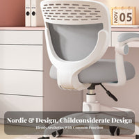 Height Adjustable Rolling Student Chair Ergonomic Design Armless Roller Seat Thick Cushion children's Furniture 360-Degree Swivel for Students, Parents, Homework, Study Room, Bedroom, School Dorm