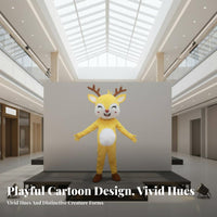 Walkable Design Fullfull-figure Giraffe Costume approachable Face Cartoon Giraffe Outfit long-lasting Construction character Suit for Entertainers, Party Goers, Cosplayers, Theme Parks, Stage Performances, Carnivals, Promotional Events
