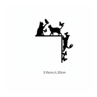 Kitten and Butterfly Outline Cute Door Decoration Easy to Install