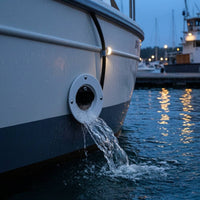 Drain Outlet with Check Valve Backflow Protection Marine Drain Fitting with Check Ball Easy to Install White