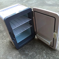 Two-wayUse Compact Mini Fridge Personal Mini Fridge Space-Saving Portable Cooler Thermoelectric for Travelers, Students, Commuters, Car, Dorm Room, Office, Bedroom
