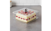 rectangle Dish Cover with Knob Transparent Cake Dome Dustproof Cake Cloche for Kitchen