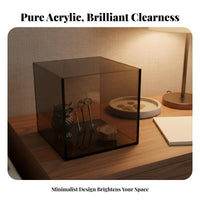 Acrylic Storage Box Colorful Design Acrylic Display Case Uncovered Top Organizer Space Saving Colored Display Cube Easy to Clean