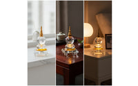 Gold-Toned Stupa with Led Base Translucent Crystal Stupa Glossy for Buddhists, Practitioners, Home Shrines, Meditation Corners, Temples