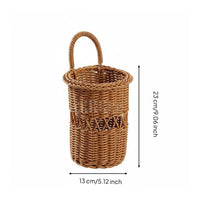Hanging Utensil Basket Space Saving Woven Hanging Basket Lightweight for Washroom