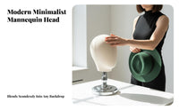 Hat Display Mannequin Head Short Neck Shape Linen Mannequin Head Stand Stable Round Base Hat Display Bust for Milliners, Shop Owners, Commerce Show