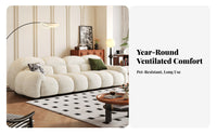 Straightstraight-reared cumulus Sofa Creamy cream Color Living Room Seating Minimalist design Couch for Homeowners, Families, Studio Flat, Lounge Area, Home Office
