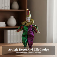 Sad Clown Doll Creative Gift Pierrot Clown Doll Poseable Entertainer Figure Handmade House Decoration Traditional Design