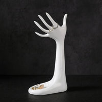 Hand Jewelry Display Resin Wrist and Finger Display Holder Countertop Band Holder with Tray for Vanity, Dresser, Boutique