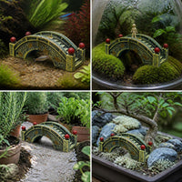Chinese Retro Miniature Stone Arch Bridge Ornament for Micro Landscape Planter Decor