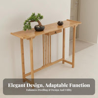 New Chinese & design Narrow Hallway Table Floor-Standing Narrow Altar Table extended Long Plant Stand Multifunctional Design for Homeowners, Apartment Dwellers, Interior Designers, Balcony, Entryway, Living Room, Hallway