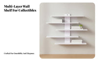 Wooden Figurine Display Rack Space Saving Layered Doll Display Shelf Multi-Tier Wall Shelf Natural Wood Decorative for Hobbyists