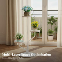 Light Luxury Design Multi-Tier Plant Stand Indoor and Outdoor Use Plant Cart with Wheels Decorative Multi-Level Display Rack Wrought Iron Frame for Living Room, Balcony, Patio, Corner