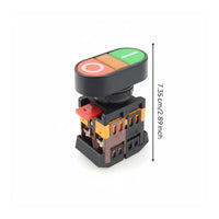 High Visibility Illuminated Double Push Button Switch Industrial Grade 22mm Double Head Control Switch NO + NC Contacts for DIY Hobbyists