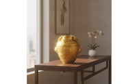 Brass Jar with Frog Figures Traditional Desktop Ornament Compact Vessel for Homeowners, Collectors, Display Shelf