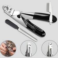 Nail Clippers with a Built-in Nail File for Dog Grooming, Professional Dog Nail Scissors with a Guard Avoid Over Cutting, Non Slip Handle Set