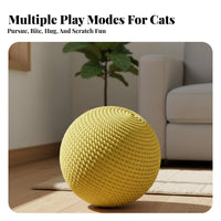 Chew Resistant Sisal Cat Ball Long-Lasting Cat Scratching Ball Toy Self-Entertaining Pet Supply Boredom Relief for Indoor Cats, Kittens