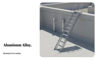 Aluminum Alloy Ladder with Handrails Heavy Duty Welded Aluminum Stair Anti-Slip Steps Rooftop Climbing Ladder for Homeowners, Rooftops, Outdoor, Roof