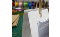 Clear Window Gift Bag DIY Friendly Paper Tote Bag with Handles Foldable Transparent Window Tote for Florists, Parties