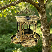 Hanging Bird Feeder Decorative Solar Bird Feeder Open Sided Garden Decor for Backyard