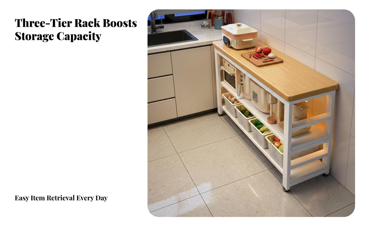 Microwave Oven Stand Large Capacity Kitchen Microwave Stand Space Saving Multi-Tier Kitchen Shelf for Home Cooks, Adults, Pantry, Living Room, Balcony