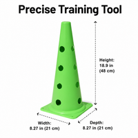 2 Pack 48cm PE Sports Cones, Customizable Marker Cones for Football Coaches, Stackable Agility, Outdoor Use