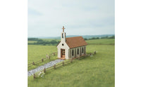 Handmade Gift 1:72 Scale Church Model Removable Roof Miniature Chapel Building Kit for Miniature Scene Creators