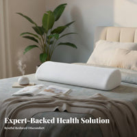 Widened Design Sleeping Pillow Breathable Material Lower Back Support Pillow Machine Washable Cover for Side Sleepers, Lying down, Sofa
