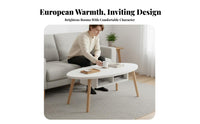 Small Footprint Nordic Design Coffee Table Stable Structure Modern Minimalist Center Table Easy Assembly Living Room Furniture Wear-Resistant Top for Apartment Dwellers, Homeowners, Office Workers, Home, Lounge Area, Study