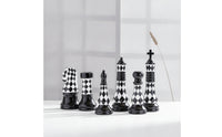 6 Pieces Ceramic Chess Decor Glossy Chess Piece Figurines Midnight Ruler Figurine for Art Collectors
