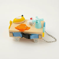 Busy Car Educational Sensory Board with Wheels Wooden Busy Board Fine Motor Car Dashboard Toy Interactive for Toddlers, Playroom