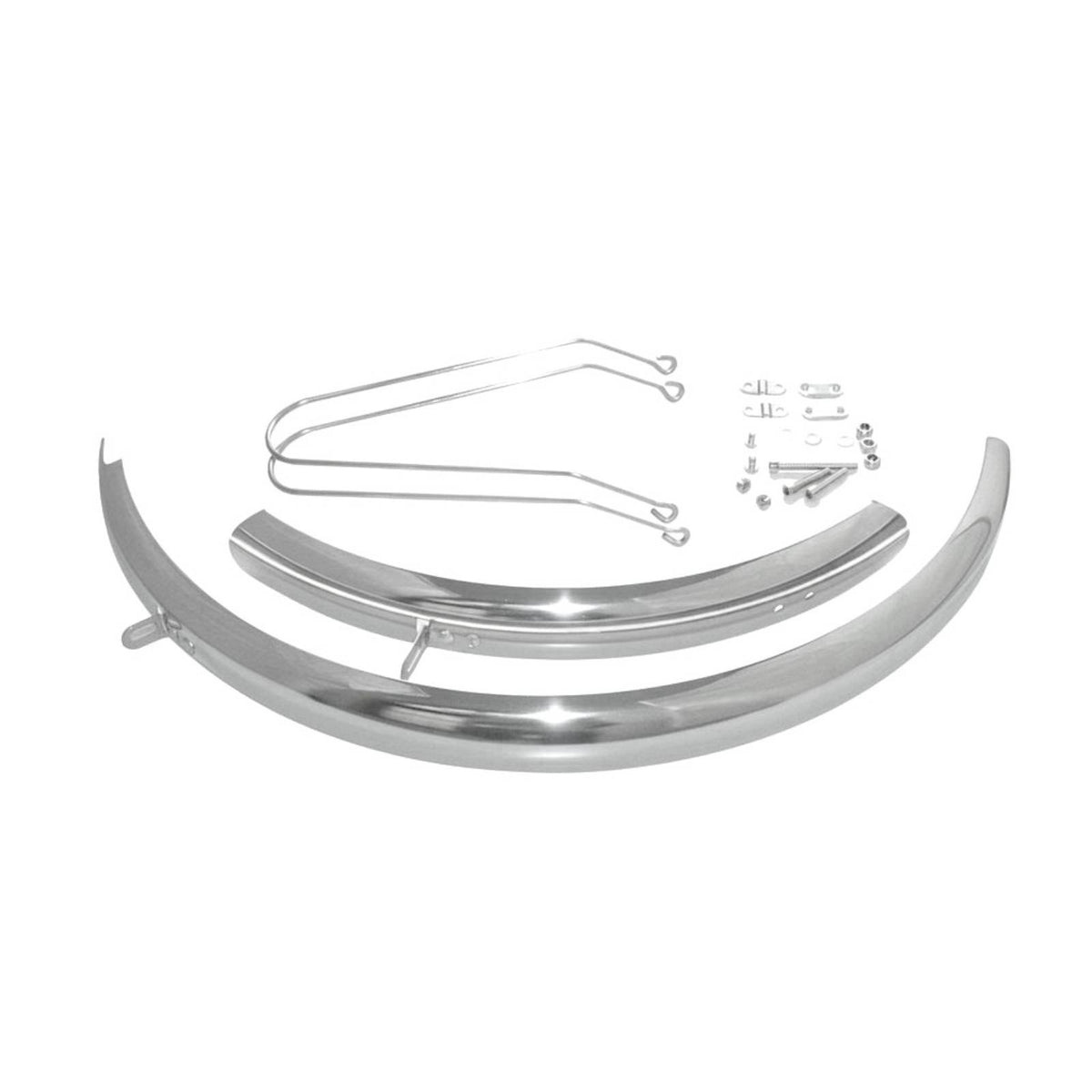 20 Inch Folding Bike Fenders Polished Finish Stainless Steel Bike Mudguards Full Coverage Cycle Fenders for Commuters