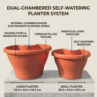 Plant Pots and Flower Pots for a Hanging Plant, Half Round Flower Box for Railings, One-Piece Molded Fence Planters, Water-Saving Country Style