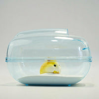 Transparent Hamster Sand Bath with Splash Guard, 18x12x12cm Hamster Bath for Syrian and Dwarf Hamsters, Dustproof Freestanding Sand Container