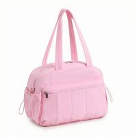 Quilted Travel Duffle Detachable Shoulder Strap Padded Travel Bag Quilted Gym Bag Lightweight Carry-on Duffle Side Pockets