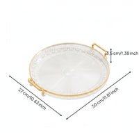 Gold Rim Snack Tray Decorative Round Party Platter Break-Resistant