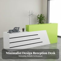 Modern Reception Desk Easy to Clean Cashier Checkout Counter Scratch Resistant High Gloss Front Desk for Receptionists, Store Owners, Company Entrance
