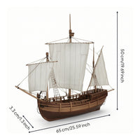 Wooden Ship Model Kit Diy Sailing Ship Model Kit with Stand Detailed for Collectors, Desk