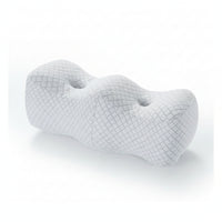 Contoured Memory Foam Leg Pillow Double-Hump Knee Pillow Ribbed Cover Memory Foam Leg Wedge Curved Profile