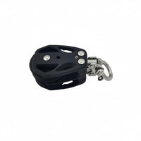 2 Pieces Corrosion-Resistant Black Nylon Pulley Smooth Rolling Stainless Steel Shackle Pulley High Load Capacity Rigging Hardware for Yacht