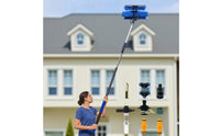 Telescopic Water Fed Pole Brush Adjustable-Angle Solar Panel Cleaning Brush Extendable Water Fed Pole for Professional Cleaners, Homeowners, Glass Facades, Car Washing