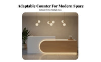 Salon Reception Counter Easy to Clean Minimalist Cashier Stand Sturdy Build Office Welcome Desk for Retail Employees, Business Owners, Medical Office