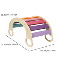 Wooden Climber Rockers Rounded Finish Slatted Rocking Curvedin-1 Arched Climbing Bridge for Playroom
