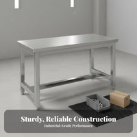 High Weight Capacity Stainless Steel Work Table Rust-Proof Heavy Duty Workbench Scratch-Resistant Industrial Workstation Easy to Clean for Professionals, Factory Workers, Assembly Line, Warehouse, Laboratoryoratory Oratory, Storage Room