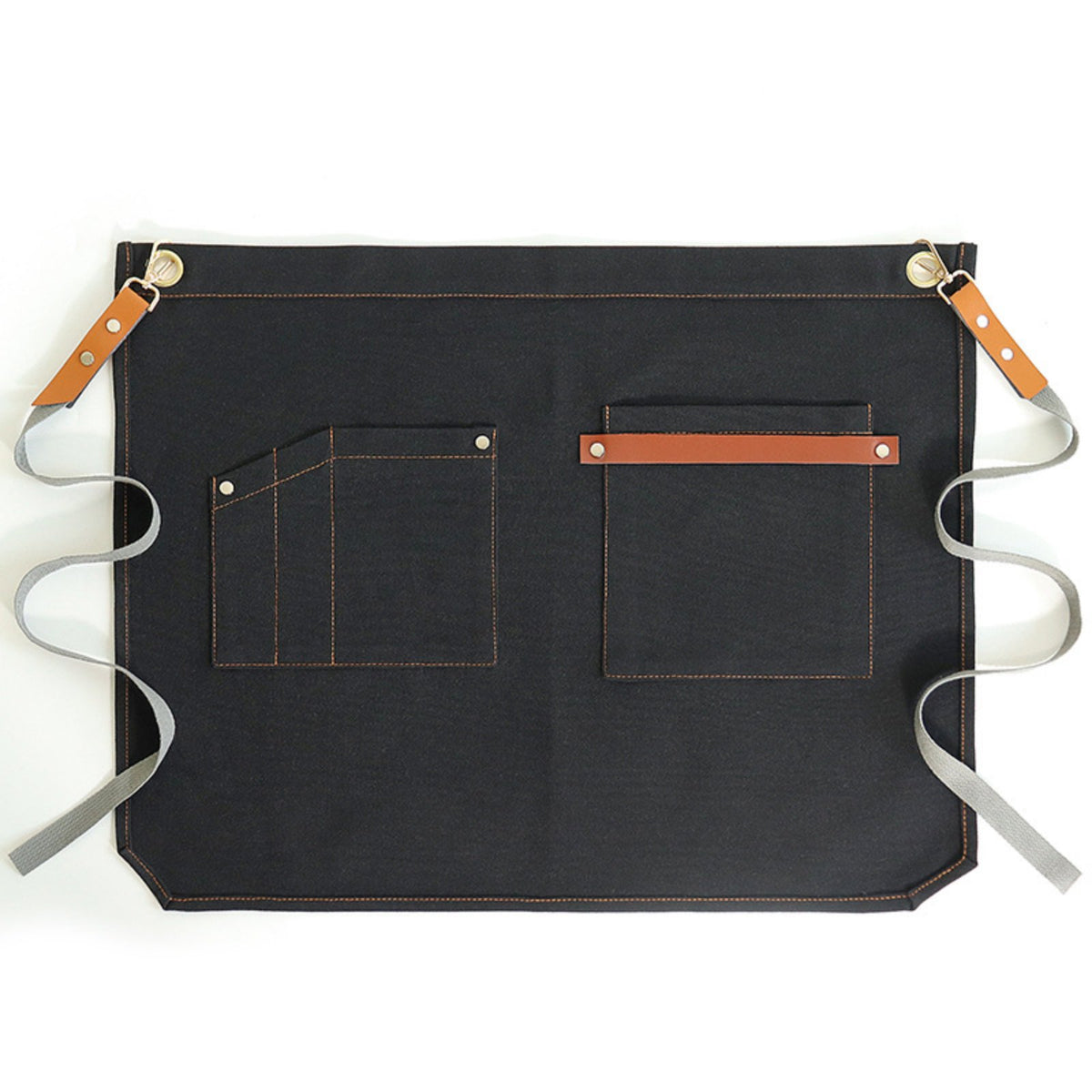 Sturdy Short Waist Apron with Pockets Professional Look Server Apron with Pockets Machine Washable for Baristas, Restaurant, Cafe, Workshop