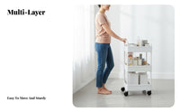Multi-Layer Rolling Cart With Wheels Storage Trolley Multifunction Wheeled Storage Rack for Families, Students, Washroom, Kitchen, Living Room