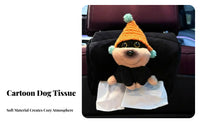 Cute Design Cartoon Dog Tissue Dispenser Decorative Soft Creature Tissue Box Great Gift Idea for Drivers, Families, Travel, Home