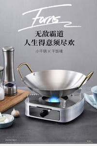 酒店不锈钢酒精炉子小火锅家用户外宿舍锅仔单人干锅套装固体液体