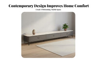 2 Pieces Light Luxury Design TV Stand and Coffee Table Set With Storage Modern Media Console and Coffee Table Heat Resistant Sintered Stone Top Furniture Set Long-Lasting for Apartment Dwellers, Homeowners, Families, Home