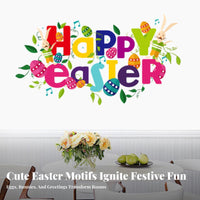 Cartoon Easter Wall Sticker Easy to Apply children's Room Wall Art Reusable Peel and Nursery Decal for Families, Parents, Walls, Playroom, Refrigerator